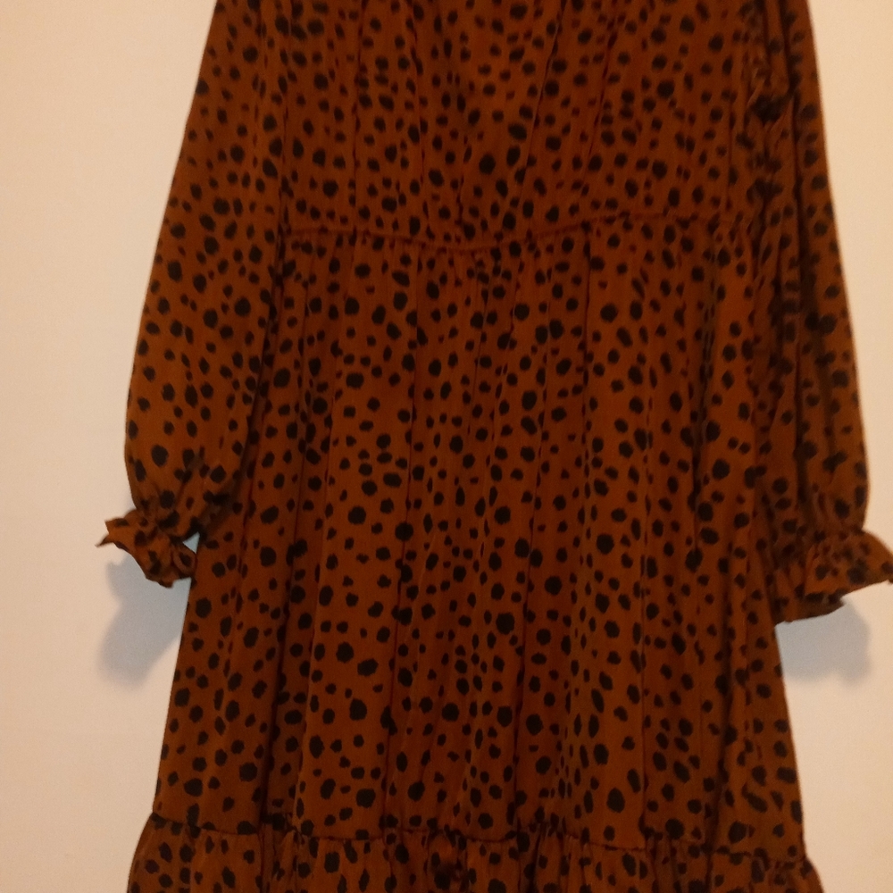 Cheetah print dress, brown and black, plus size 2xl